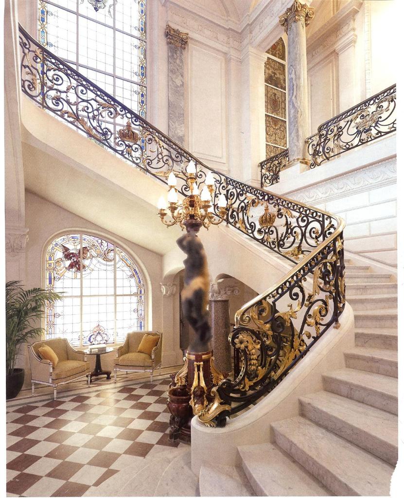 درابزين حديد مشغول ملكي مطعم بالنحاس موديل 1003